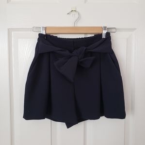 zara: high waisted tie shorts